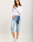 Toxik3 bermuda denim stretch accessoire foulard