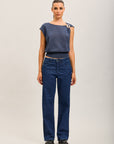 Toxik3 straight jeans with faded zebra pattern