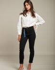 Toxik3 slim jeans with cuffs and scarf