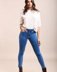 Toxik3 pantalon jean stretch slim clous ceinture