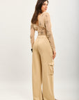 Toxik3 pantalon palazzo cargo Lyocell