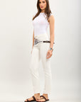Toxik3 pantalon jean droit denim stretch accessoire foulard