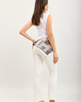 Toxik3 pantalon jean droit denim stretch accessoire foulard