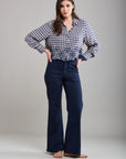 Toxik3 stretch flare jeans met grote zakken