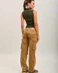 Toxik3 pantalones cargo milrayas anchos de terciopelo