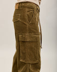 Toxik3 pantalones cargo milrayas anchos de terciopelo