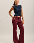 Toxik3 stretch denim bootcut jean pants gold buttons