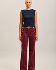 Toxik3 stretch denim bootcut jean pants gold buttons