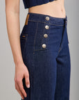 Toxik3 jean bootcut boutons dorés