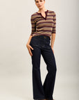 Pantalones vaqueros bootcut de denim elástico Toxik3 con bolsillos ribeteados