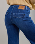 Pantalones vaqueros bootcut de denim elástico Toxik3 con bolsillos ribeteados