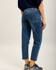Toxik3 pantalon jean boy cropped denim stretch strass