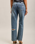 Toxik3 pantalones vaqueros rectos elásticos desgastados