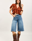 Toxik3 bermuda en jean wide denim stretch