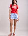 Toxik3 heart pattern cuffed stretch denim shorts