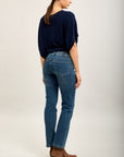 Toxik3 jean droit denim stretch strass
