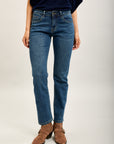 Toxik3 jean droit denim stretch strass