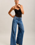 Toxik3 wide stretch jeans with cutouts