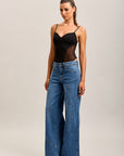Toxik3 wide stretch jeans with cutouts