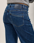 Toxk3 high waisted bootcut jean pants with rhinestone poker patterns