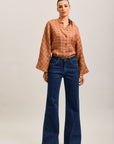 Toxik3 stretch flare jeans with cutouts and pockets