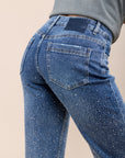 Toxik3 jean mom stretch revers full strass