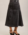 Toxik3 falda larga vaquera gris oscuro