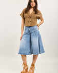 Toxik3 Bermuda stretch denim culottes