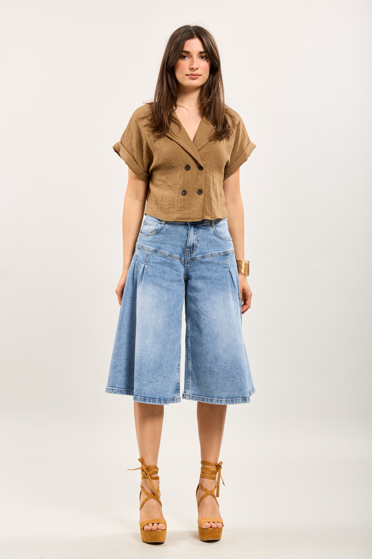 Toxik3 Bermuda stretch denim culottes