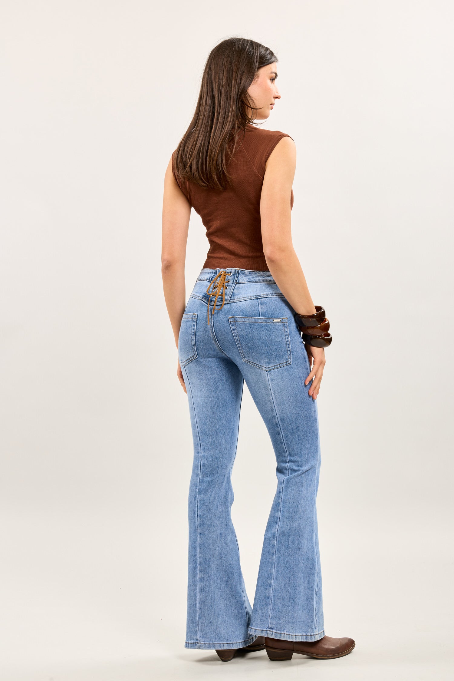 パンツ Organic Cotton Stretch Flare Denim Pants Toxik3 stretch flare jean pants with lace back