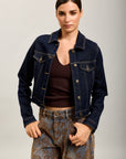 Toxik3 veste denim coutures surpiquées