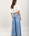 Toxik3 Lyocell denim palazzo pants lace-up waist