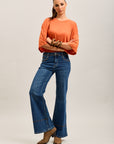 Toxik3 topstitched stretch denim bootcut jean pants