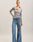 Toxik3 full rhinestone stretch wide denim jeans