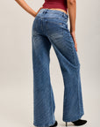 Toxik3 full rhinestone stretch wide denim jeans