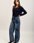 Toxik3 bestickte Ballon-Jeanshose aus Stretch-Denim