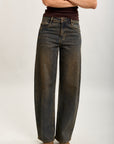 Toxik3 full rhinestone stretch denim balloon jean pants