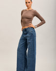 Toxik3 pantalon jean extra-wide Lyocell strass