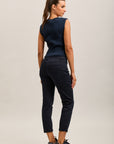 Pantalones vaqueros estilo boyfriend de denim elástico con puños minimalistas Toxik3