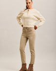Pantalones vaqueros estilo boyfriend de denim elástico con puños minimalistas Toxik3