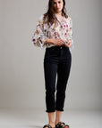 Pantalones vaqueros estilo boyfriend de denim elástico con puños minimalistas Toxik3