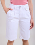 Bermudas Toxik3 de denim elástico plisado