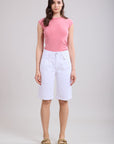 Bermudas Toxik3 de denim elástico plisado
