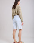 Bermudas Toxik3 de denim elástico plisado