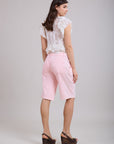 Bermudas Toxik3 de denim elástico plisado