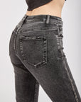 Flavified jeans detail rhinestones on the side - broken