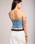 Toxik3 Top Bustier Denim with buttons