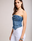 Toxik3 Top Bustier Denim with buttons