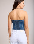 Toxik3 Top Bustier Denim with buttons