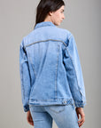 Toxik3 veste en jean liserets strass